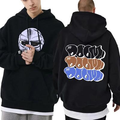 Рэпер Mf Doom Mask Madlib Madvillain Толстовка с графическим принтом унисекс Хип-хоп Модный тренд Толстовка унисекс Винтажные негабаритные толстовки