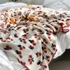 3d Cherry Strawberry Jacquard Wool Blend Blanket Sweet Baby Girl Swaddle Blanket Crib Beddings Newborn Receiving Blanket