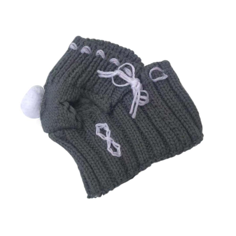 Шерстяная зимняя шапка для собак красного/зеленого/серого цвета, рождественские шапки для домашних животных, шапка для щенков с мячом для улицы