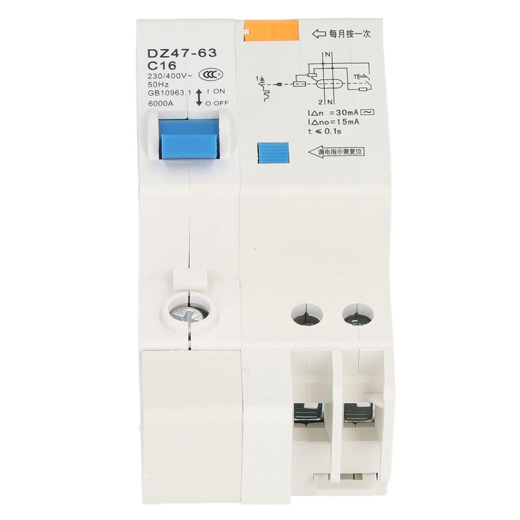 1P+N 16A Миниатюрный автоматический выключатель Защита от замыкания на землю Защита от утечки тока Выключатель 230В400В