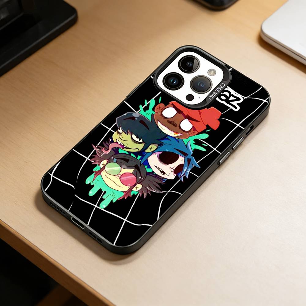 Аниме Чехол для телефона C-Gorillaz Для iPhone 17,16,15,14,13,12,11 Plus,Pro Max,XS,Красочный Серебристый Черный Чехол