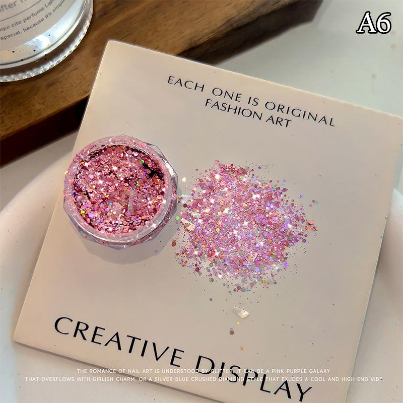 1 Box Holographic Pure Shiny Glitter Flakes Sparkly Chunky Iridescent Gold Silver Metallic Mermaid Nail Art Powder Sequins