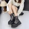 Fashion 2025 New Mesh Breathable Summer Ankle Boots for Women Hollow Out Thick Bottom Cool Boots Woman Chunky Platform Punk Boots