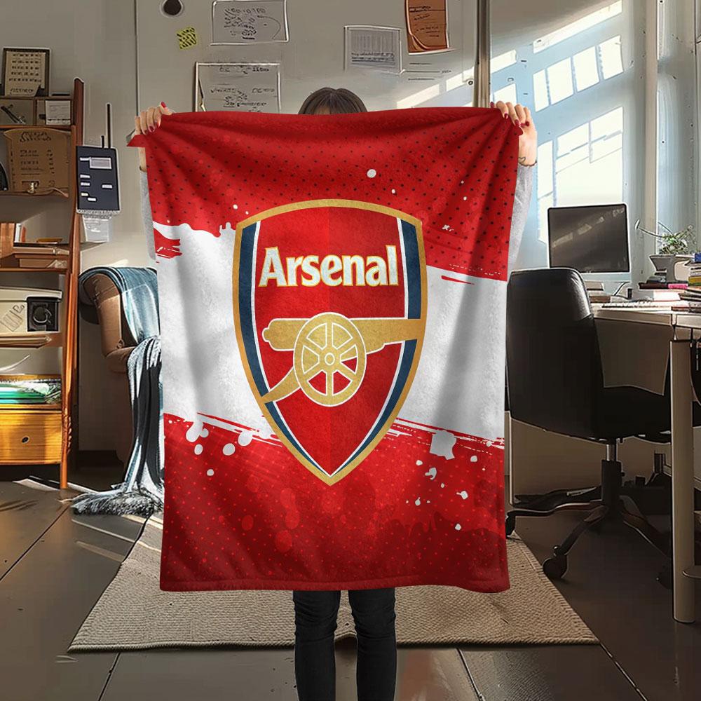 1PC Arsenal F Patterned Flannel Blanket Suitable For All Seasons for Home Decor Warmth and Comfort Gifts Holiday Present