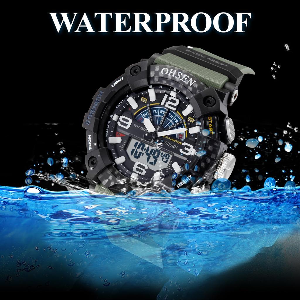 Спортивные часы с силиконовым резиновым ремешком LED кварцевые военные тактические часы Календарь День недели Будильник Хронограф Аксессуары День рождения Годовщина