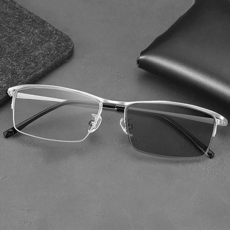 Модные мужские деловые фотохромные солнцезащитные очки для близорукости, модные унисекс, анти-синий свет, очки для близорукости минус диоптрии