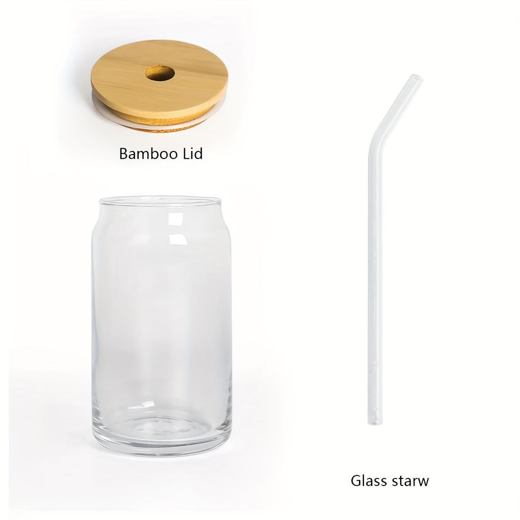 16 унций маленький ромашковый узор стакан для питья с бамбуковой крышкой и соломенной оранжевой/белой стеклянной банкой бутылка для питья летних напитков