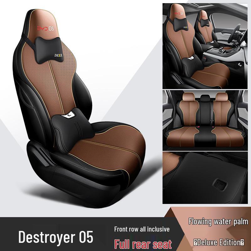 BYD Destroyer 05 Car Seat Cushion - Four Seasons, Full Surround, Five-Seat, Cartoon Design, Fits 22 Models