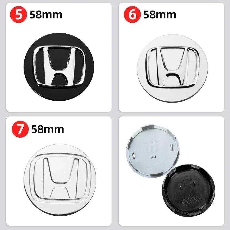For Honda Acco4PCS 58MM/69MM Car Badge Wheel Center Cover Stickers Hub Caps Decal for Honda Accord Elysion CR-Z Odyssey SPIRIOR Accessories