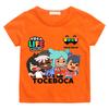 Toca Boca World Мультяшный Принт Стритвир Футболки 100% Хлопок Мультфильм Манга Короткий Рукав Мальчики Девочки Круглый Вырез Детские Футболки Лето