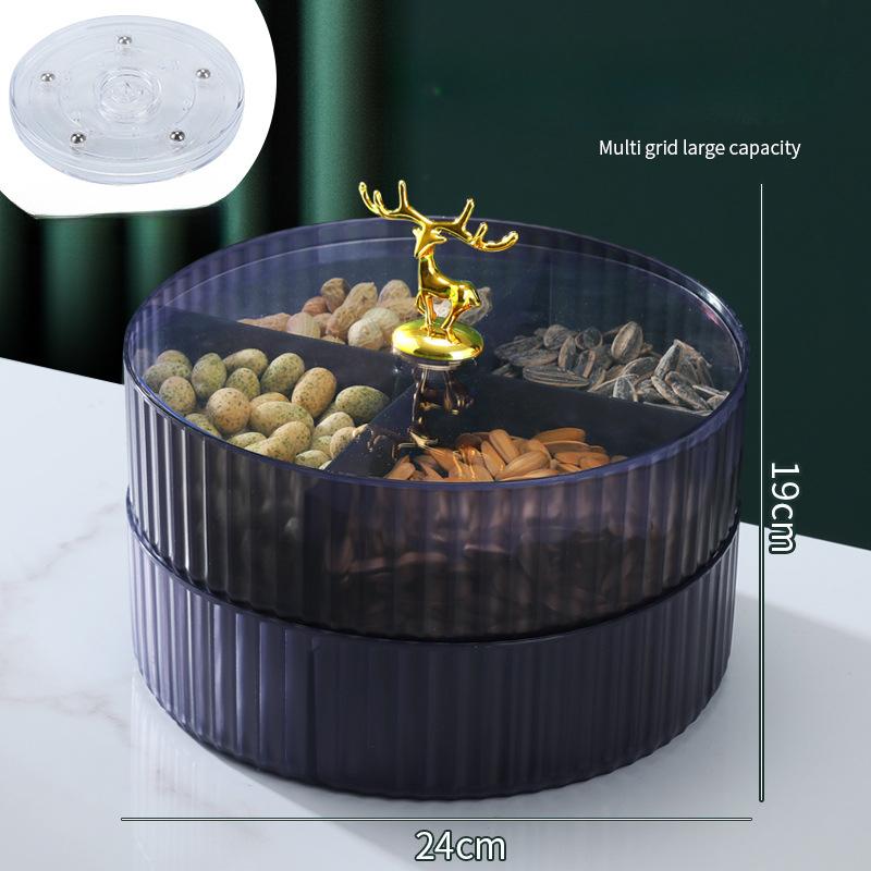 Многофункциональная тарелка для фруктов, вращающаяся, с крышкой, отделением для хранения сухофруктов, подносом для закусок, фруктовой тарелкой для конфет, Рождеством