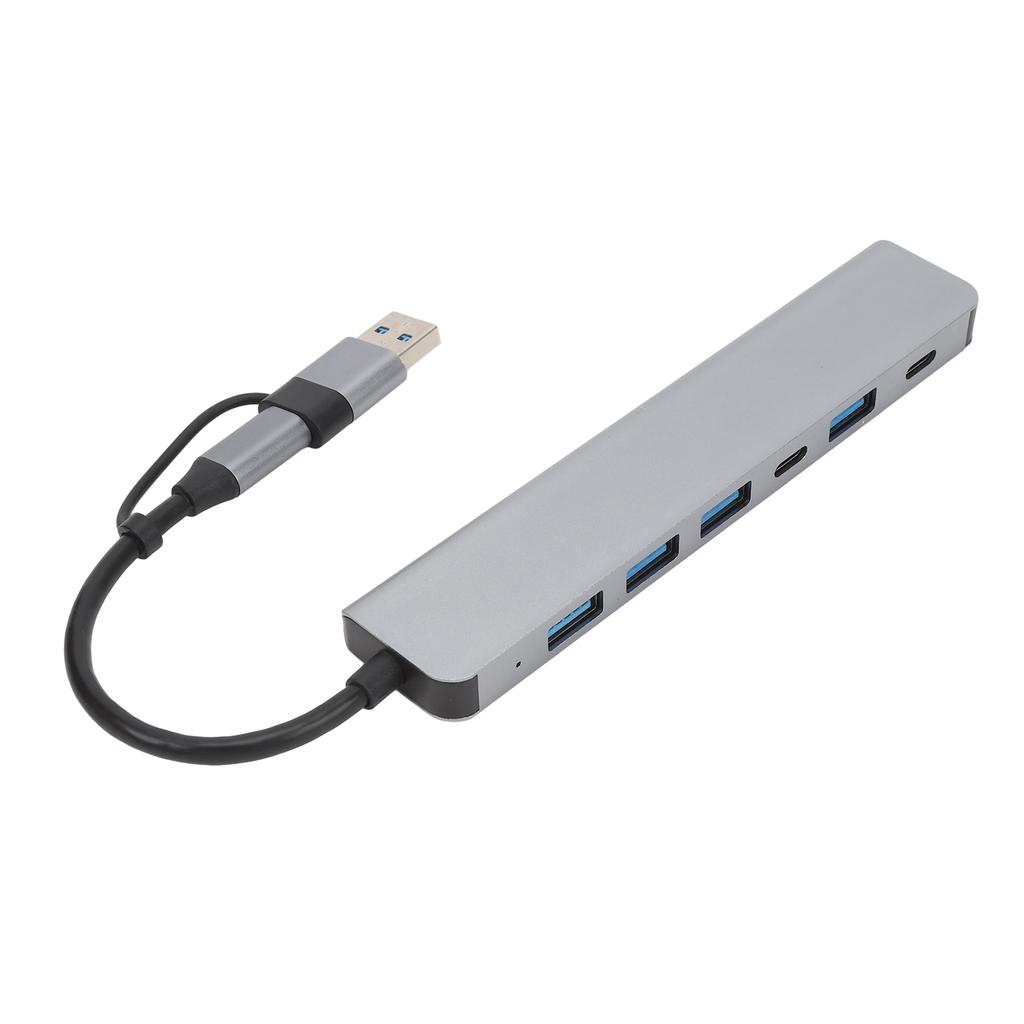 USB Type C Hub High Speed 1 USB3.0 4 USB2.0 2 Type C Port Aluminum Alloy USB Splitter for Laptop Tablet Phone PC