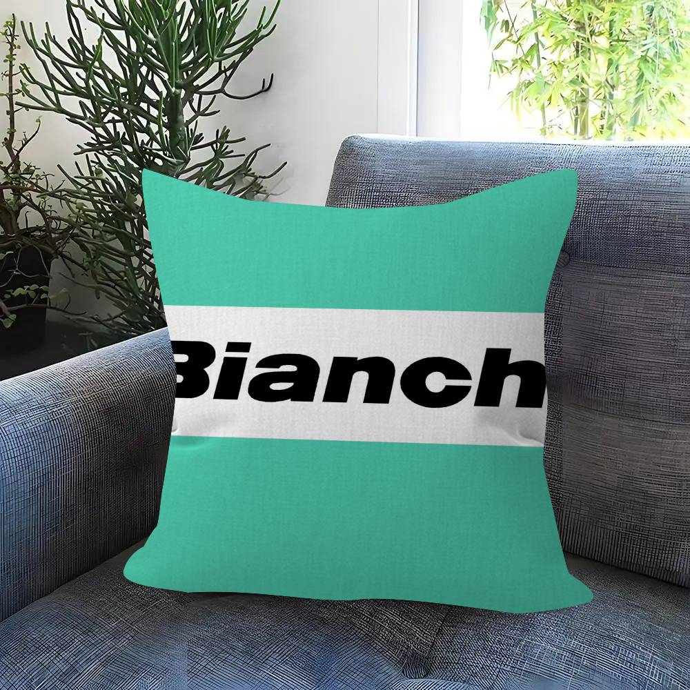 BBBianchiS Bike Logo Cushion Cover Pillowcase Upholstery Sofa Throw Pillow Home Decor Pillowcas