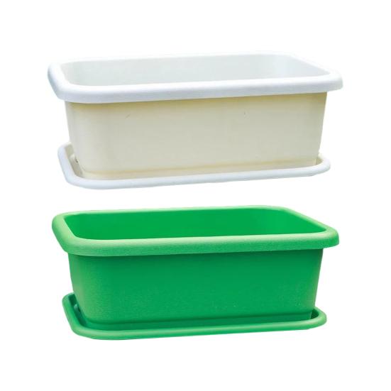 Прямоугольный цветочный ящик с сетчатым дном, цветочный горшок с поддоном, многоразовое балконное кашпо