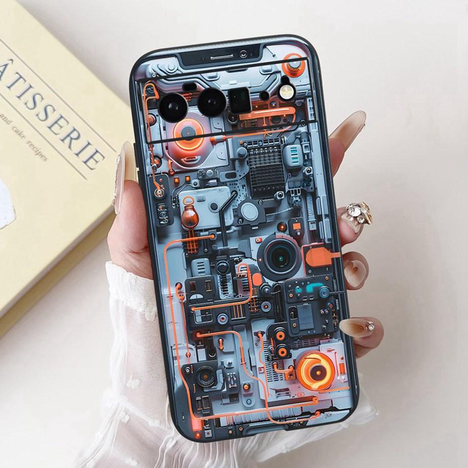 Fashion Painting Phone Case For Google Pixel 6 Pro 6a Black Silicone Soft Cover For Google Pixel6 Pixel6a 6Pro Cases Bumpers