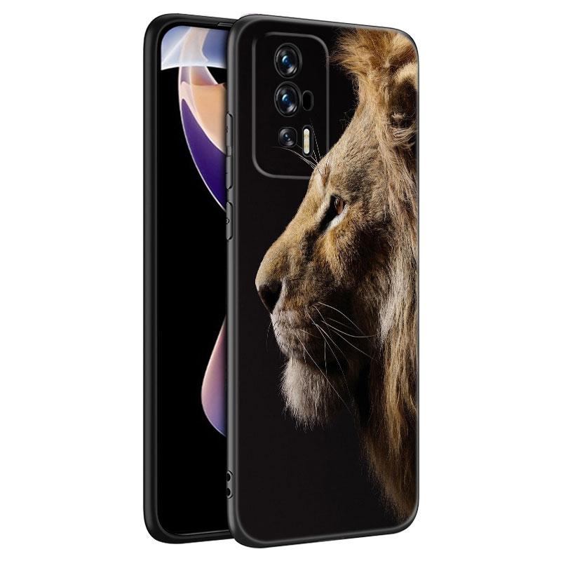 Силиконовый чехол для телефона Animal Lion Black для Xiaomi Redmi 7A 8A 9A 10A 11A 9C 10C 12C 13C 11 Prime A1 A2 Plus 12 4G Note 9T 12R