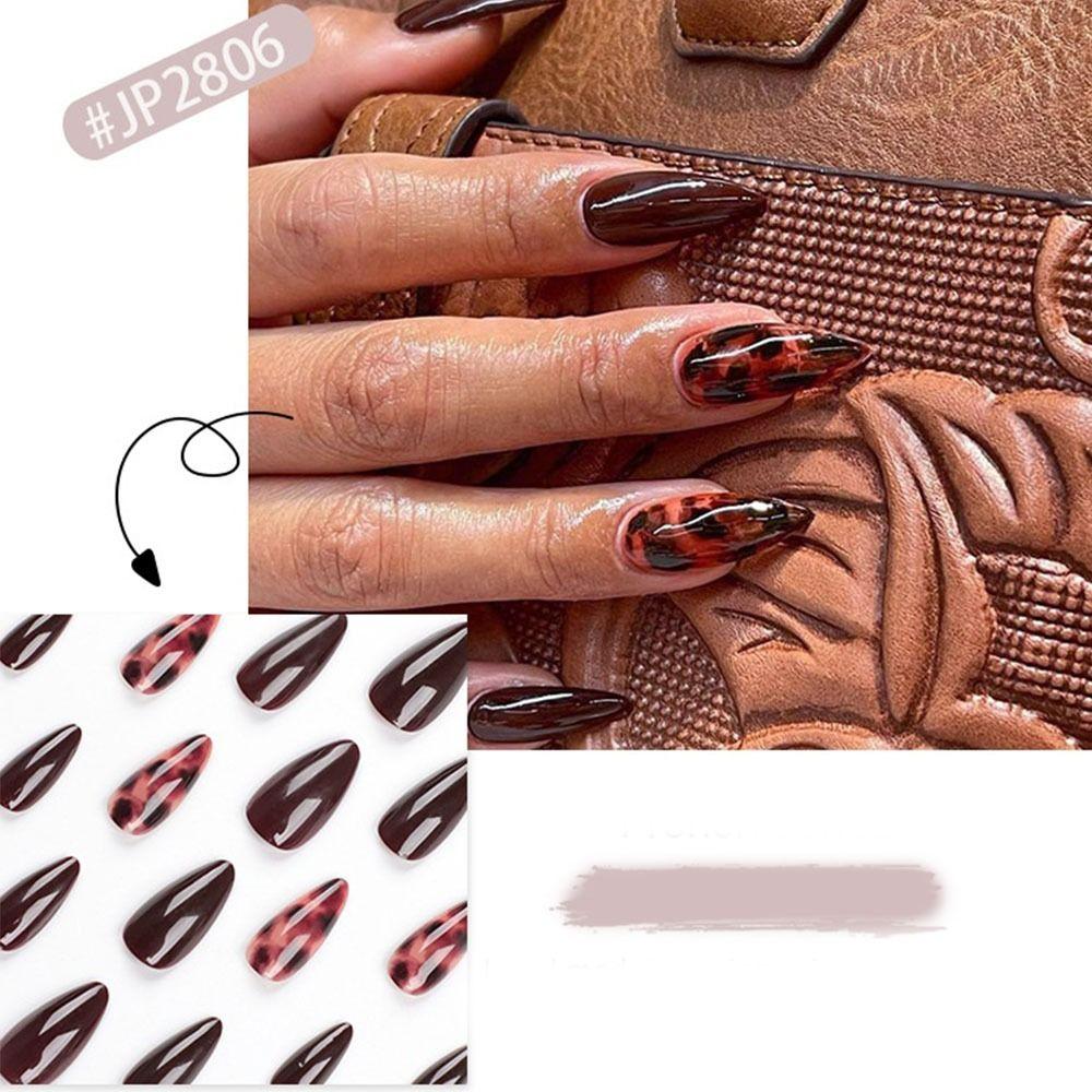 Французские накладные ниалы, длинные миндалевидные ногти, маникюр, женские кончики ногтей