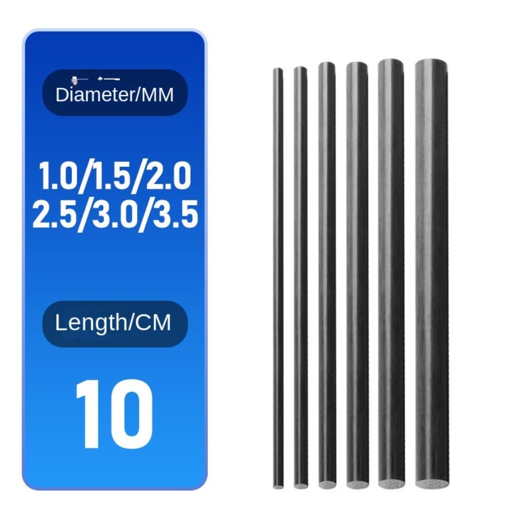 12pcs 1.0-3.5mm Solid Carbon Rod Fishing Rod Accessories Carbon Connection Tube Road Fishing Rod Modified Broken Rod Repair