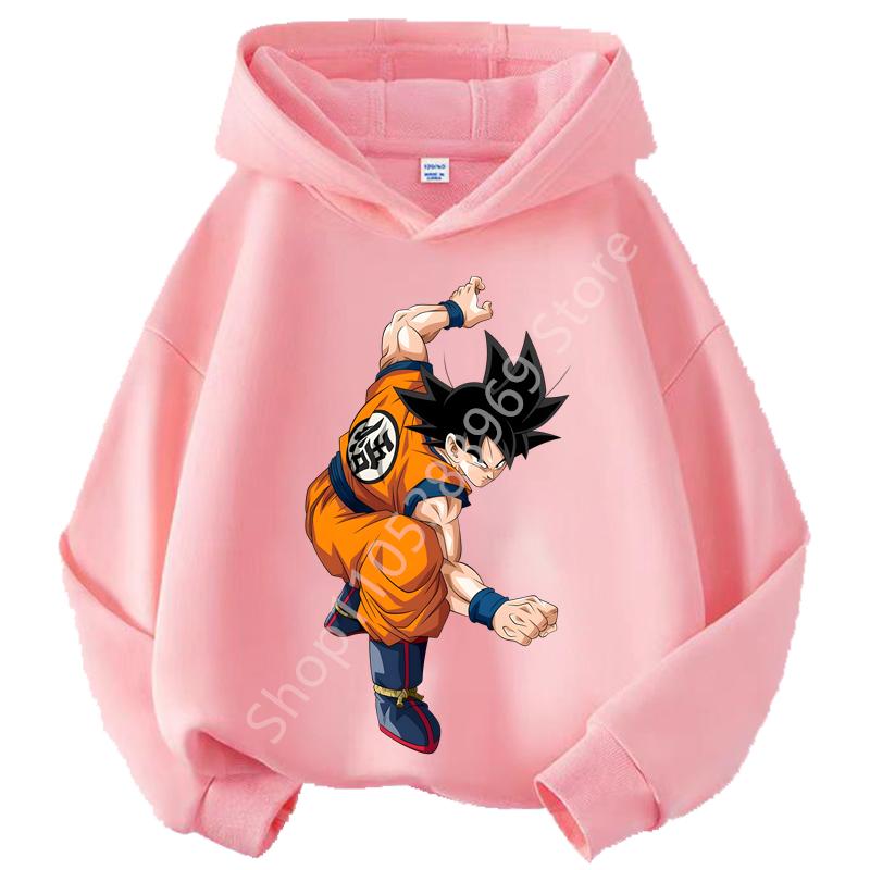 Худи DragonBall для детей 3-14 лет Худи Goku для мальчиков и девочек Косплей костюм по аниме Спортивная одежда Идеально для повседневной носки на улице