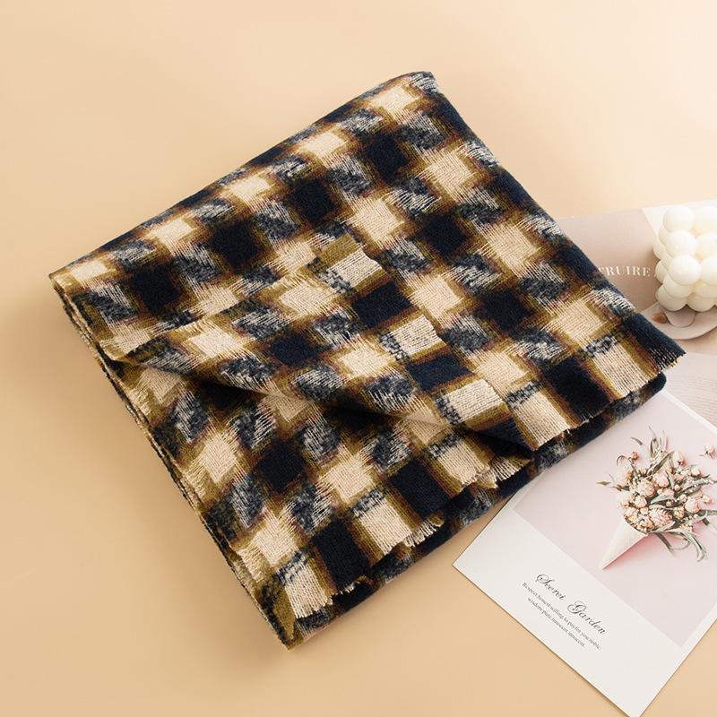 Houndstooth Scarf, Women's Commuting Cold Neck Scarf, Fashionable Light Luxury, Warm Shawl