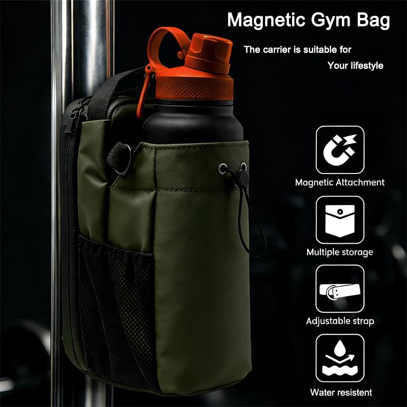 Magnetic Fitness Bag Sports Water Bottle Bag Portable Water Bottle Hanging Bag Crossbody Bag Mobile Phone Key Storage Pocket