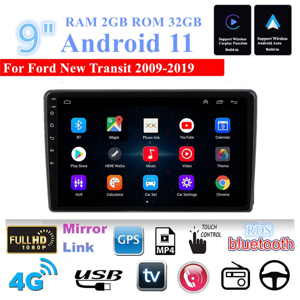 9" Android 11 Стерео Радио Навигационный Плеер 2+32 ГБ Для Ford Transit 2009-19 С Carplay
