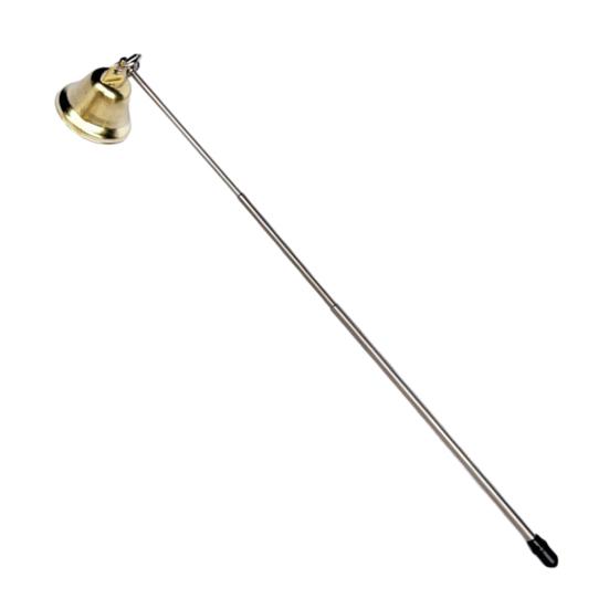 Bell Candle Extinguisher with Telescopic Handle Rotating Metal Tealight Candle Wick