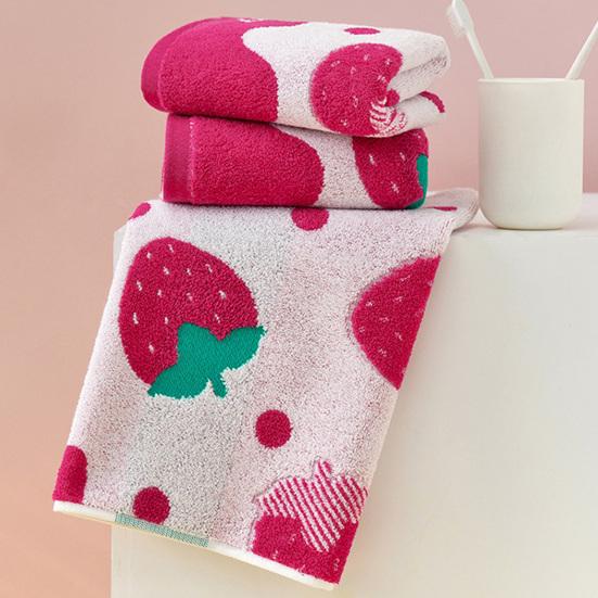 Полотенце для лица с клубничным принтом, ароматное пушистое полотенце для мытья лица, аксессуары для ванной комнаты для ежедневного использования