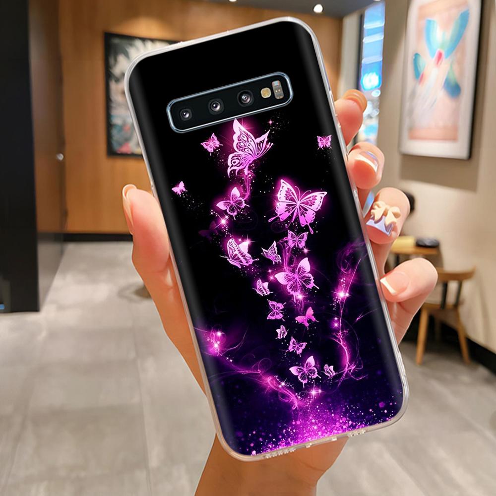 Чехол для Samsung Galaxy S10 Plus Задняя крышка Прекрасные Цветы Легкие Чехлы Для Samsung S10 S 10+ S10E Мягкий ТПУ Чехол
