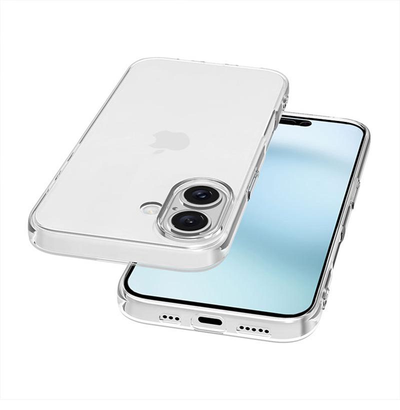 Ультратонкий прозрачный ТПУ чехол для iPhone 16 17 Air Pro Max 16E 16 Plus, подходящий, защитный силиконовый, кристально чистый, мягкая задняя крышка
