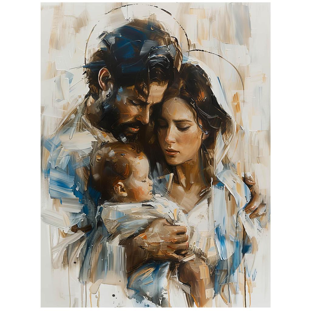 Warmth of the Holy Family Poster Warmth of the Holy Family Poster, 30X40 Cm, Gold Aluminum Frame, 230 Gsm Matte Paper