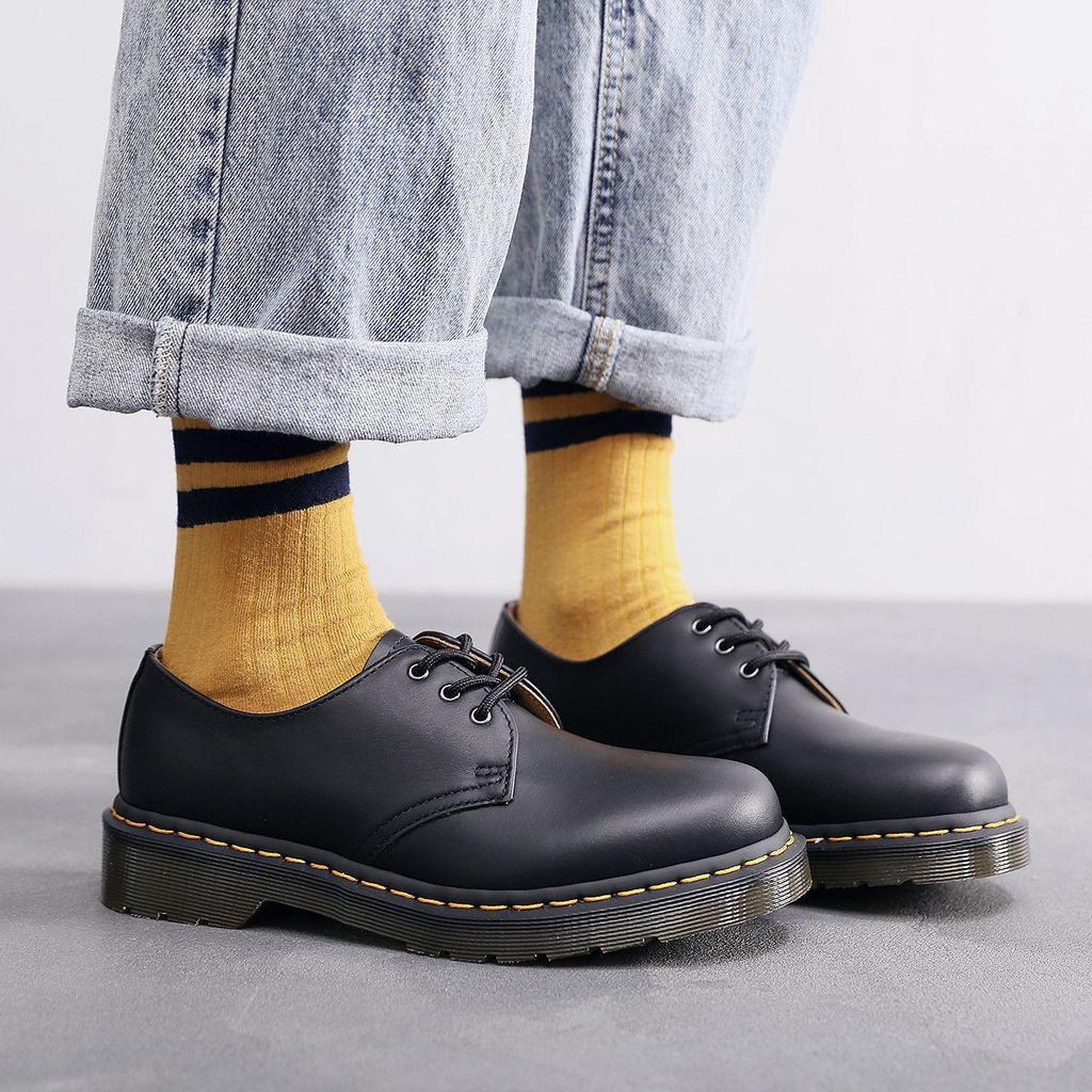 1461 Nappa Men’s Low-Top Leather Shoes, British Style, Large Size, Round Toe, Casual Unisex Workwear, Short Boots