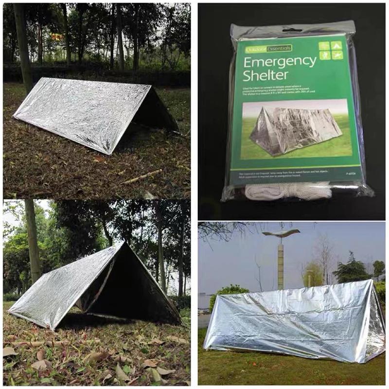 Emergency Folding Tent Survival Hiking Camping Shelter Outdoor Waterproof 2 Person Emergency Tube Tent For Outdoor Activities