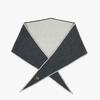 Saint Luxure 100% Wool Triangle Petite Muffler White Gray