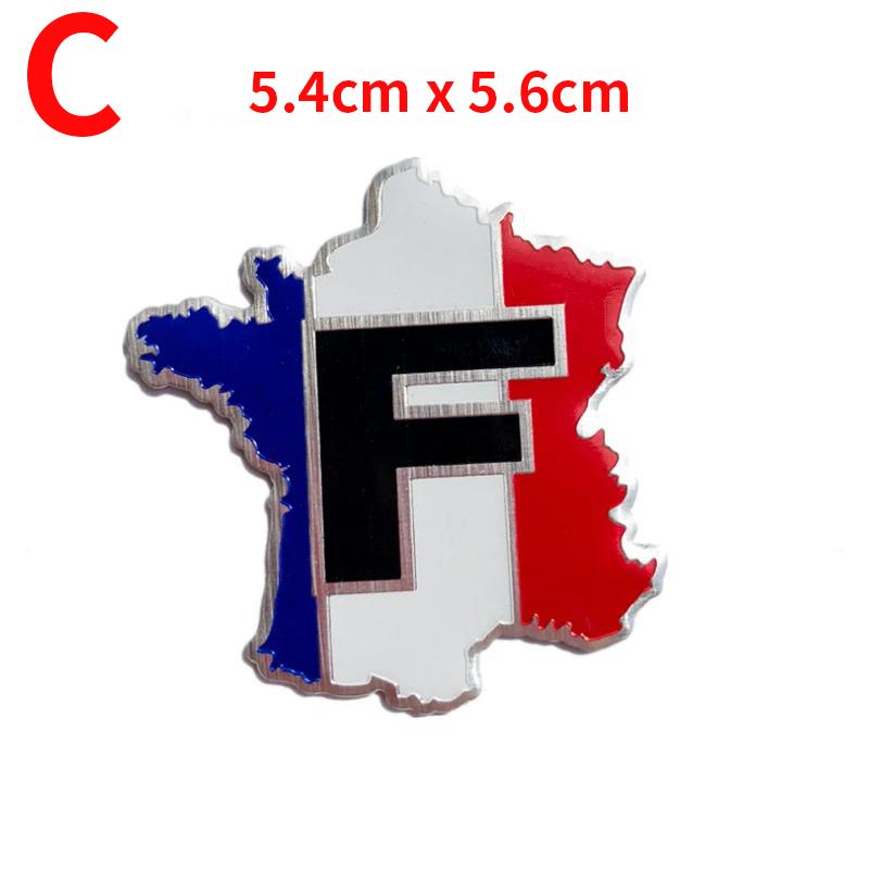 3D Aluminum France National Flag Map Car Styling Body Badge Emblem Decal Sticker Racing For Peugeot Citroen Renault Accessories AA10