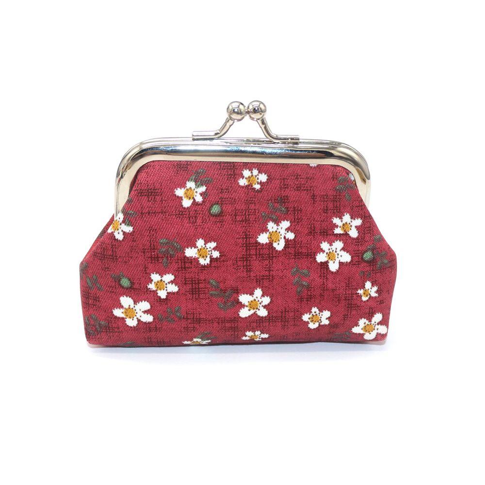 Vintage Bright Colored Hasp Purse Lady Retro Money Clip Small Wallet Coin Purse Clutch Bag