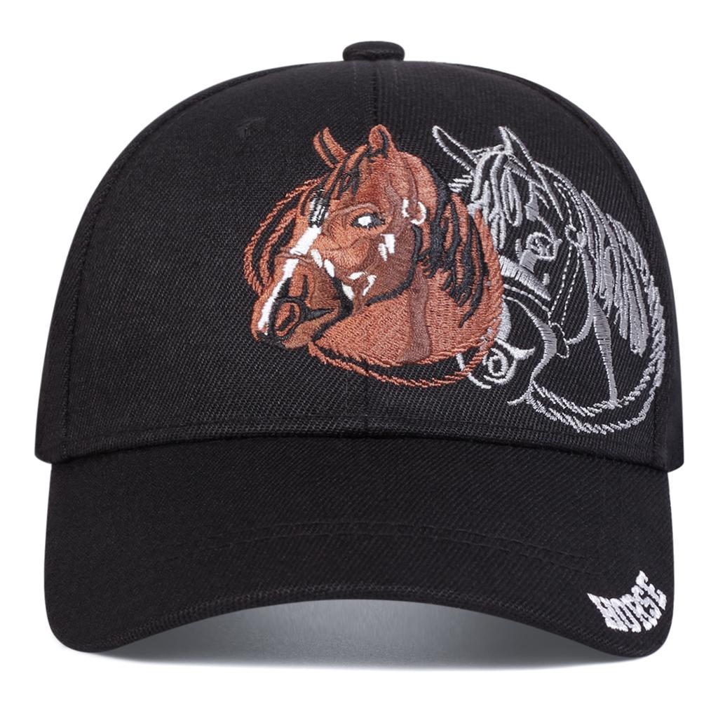Unisex Splicing Adjustable Horse Embroidery Personality Hip Hop Baseball Hat Trucker Hats Spring Autumn Outdoor Sport Travel For Women Men