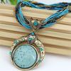 SUMENG 2024 Vintage Necklace Jewelry Fashion Popular Retro Bohemia Style Multilayer Beads Chain Crystal Grain Pendant