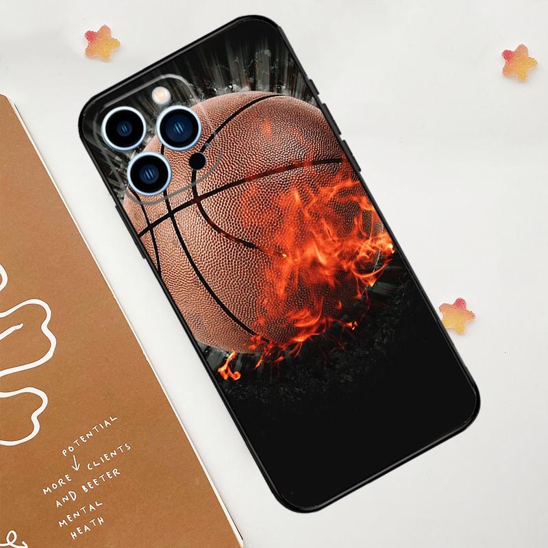 Чехол Basketball On Fire для iPhone 15 16 14 13 12 11 Pro Max Plus X XR XS Max 12 13 Mini мягкий бампер