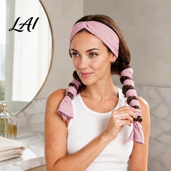 Women Hair Curling Band No Heat Roller Band Curls Headband Overnight Curler Tool for Long Thick Healthy Styling Gear