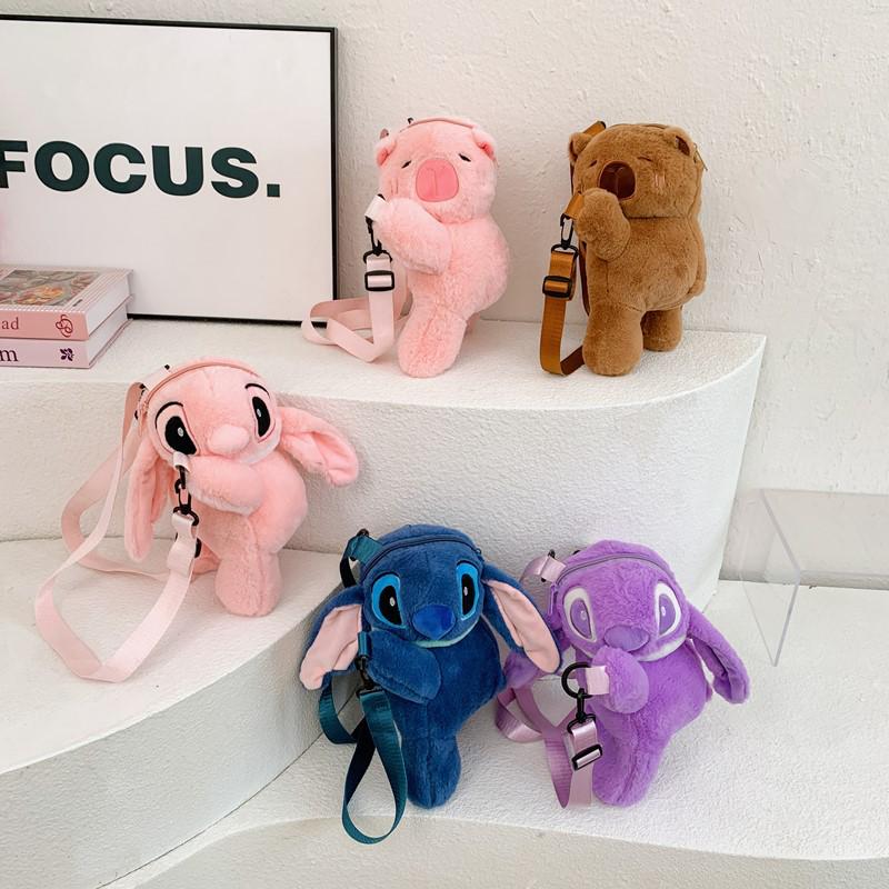 2025 Милый плюшевый пушистый рюкзак через плечо для маленьких девочек
