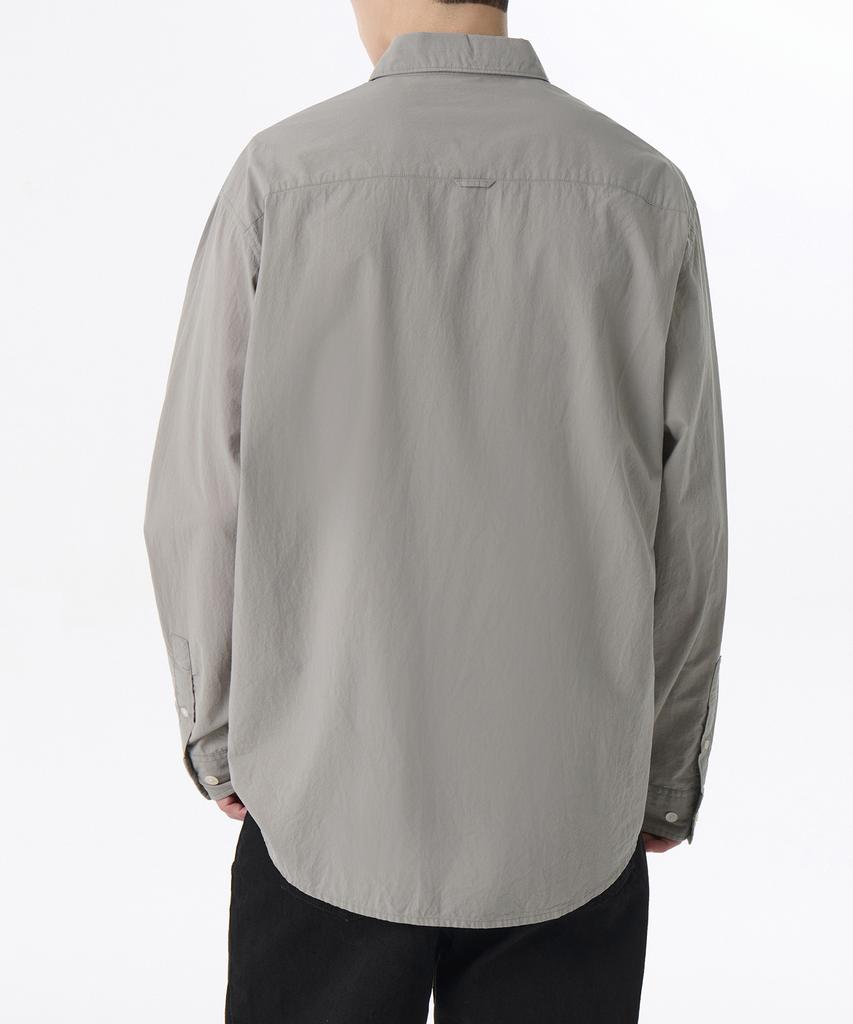 MUSINSA STANDARD Relaxed Micro Seersucker Shirt [Warm Ash Grey]
