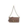 COACH IDOL 23 simple magnetic buckle opening and closing flip chain cow leather baguette bag handbag shoulder bag medium size women's dark stone gray