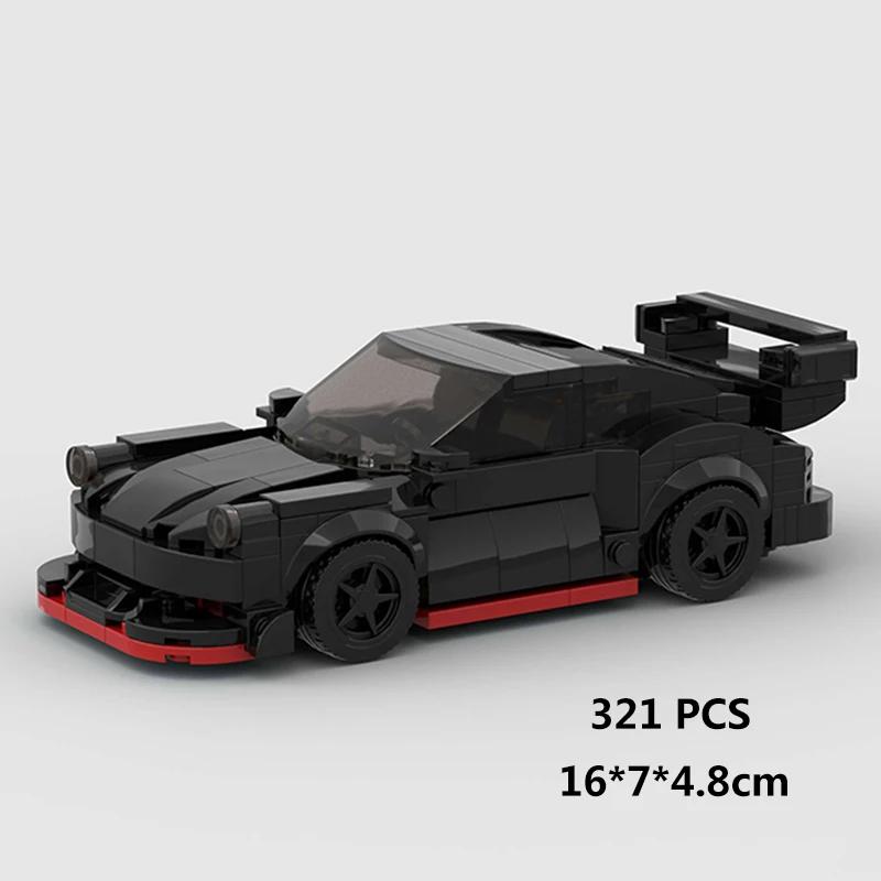 MOC Скоростной супергоночный автомобиль, модель гоночного автомобиля, строительные блоки, раллийный спортивный пикап, игрушечный город, технический рождественский подарок