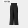 PORTS Women's Simple Black Wide-Leg Pants