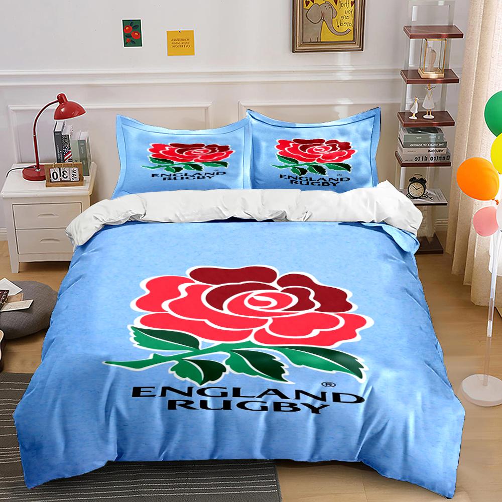 England Rugby Red Rose Design Bedding Set (1 duvet cover, 2 pillowcases, duvet not included) sofas