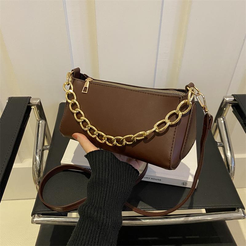 Корейский стиль Простая повседневная новая весенняя индивидуальная ретро-цепочка модная женская сумка через плечо подмышкой