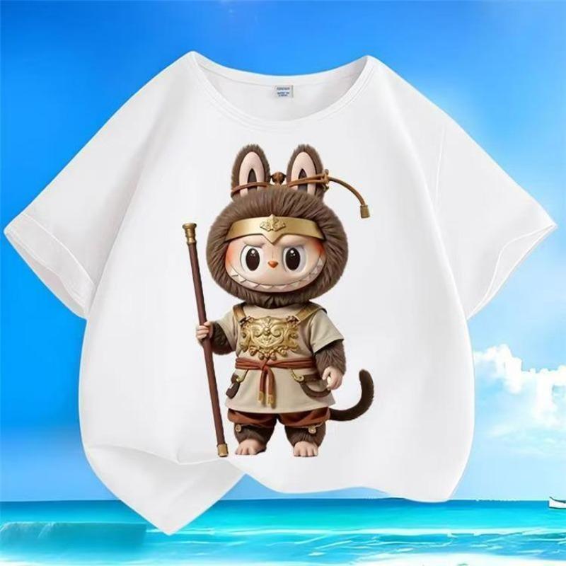 Labubu Cartoon 3d Printed Kids T Shirts Funny Boy Girls Short-Sleeved Top Casual Trend Child Clothing