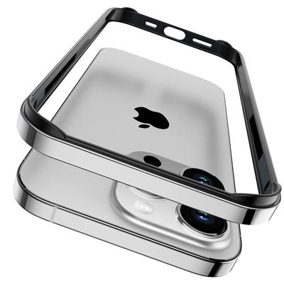 Чехол-бампер для iPhone 16 Pro Max 15 14 Plus 13 12 Mini 11 12Pro 15Pro 14pro iPhone16 16Plus металлический титаново-серый аксессуары для телефонов