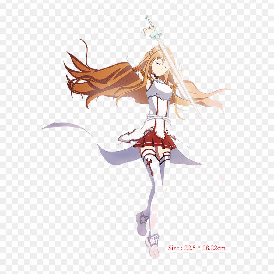 Sword Art Online Asuna Render Asuna Kirito Iron On Patches For Clothing Applique Stickers On Clothes Heat-Sensitive Custom Patch